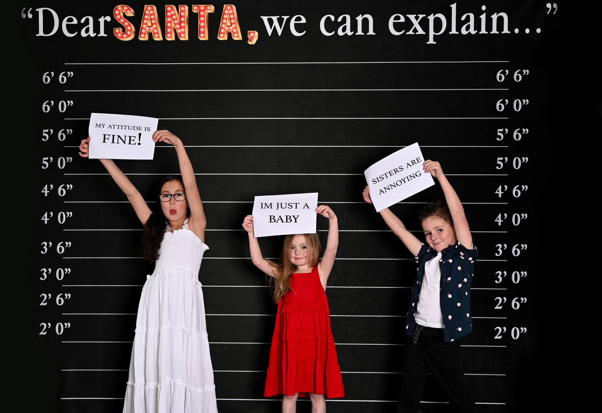Kate Dear Santa Word Backdrop Black Christmas for Photography - Kate Backdrop AU