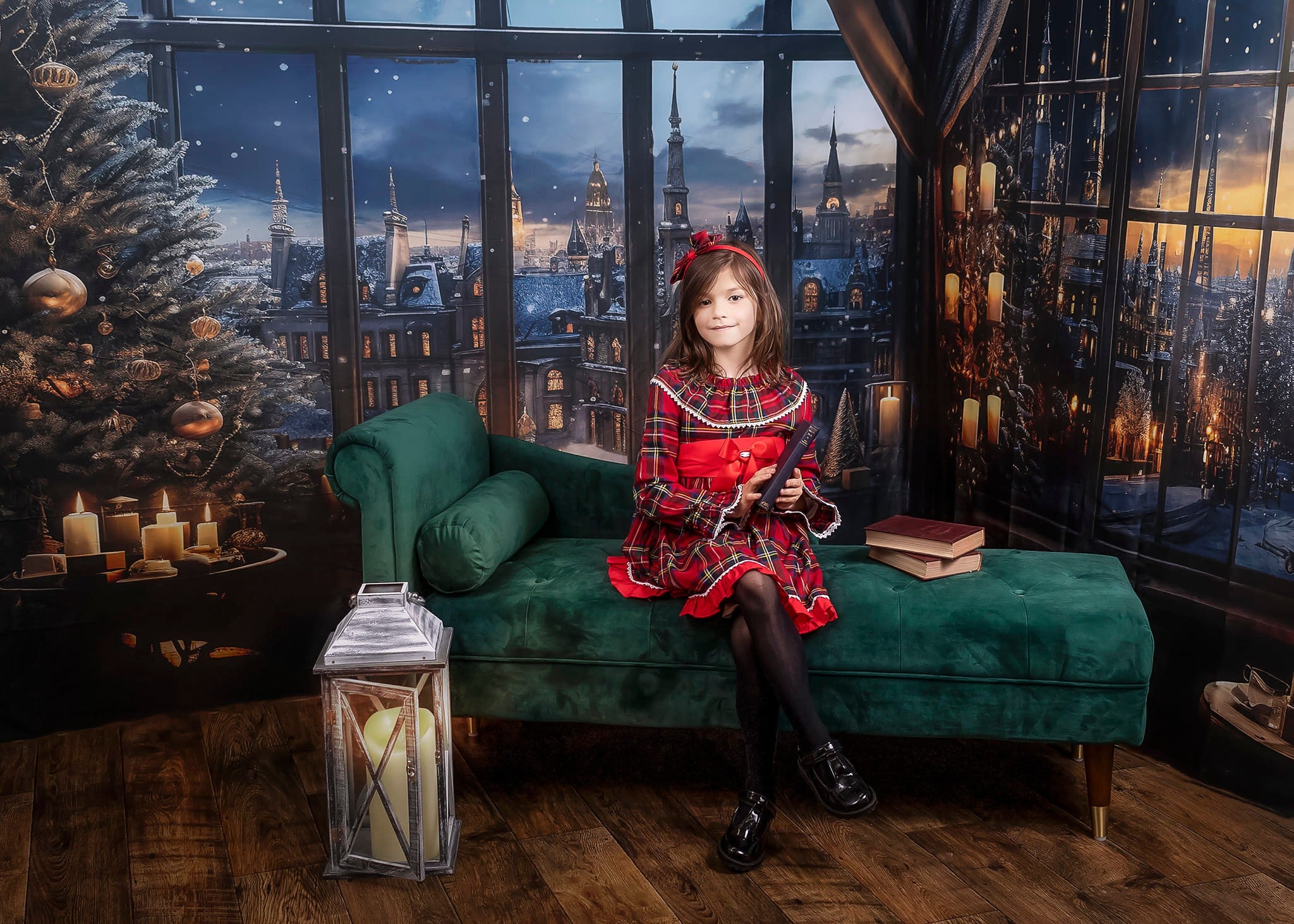 Kate Winter Snow Night Window Room Set(8ftx8ft&10ftx8ft&8ftx10ft) - Kate Backdrop AU