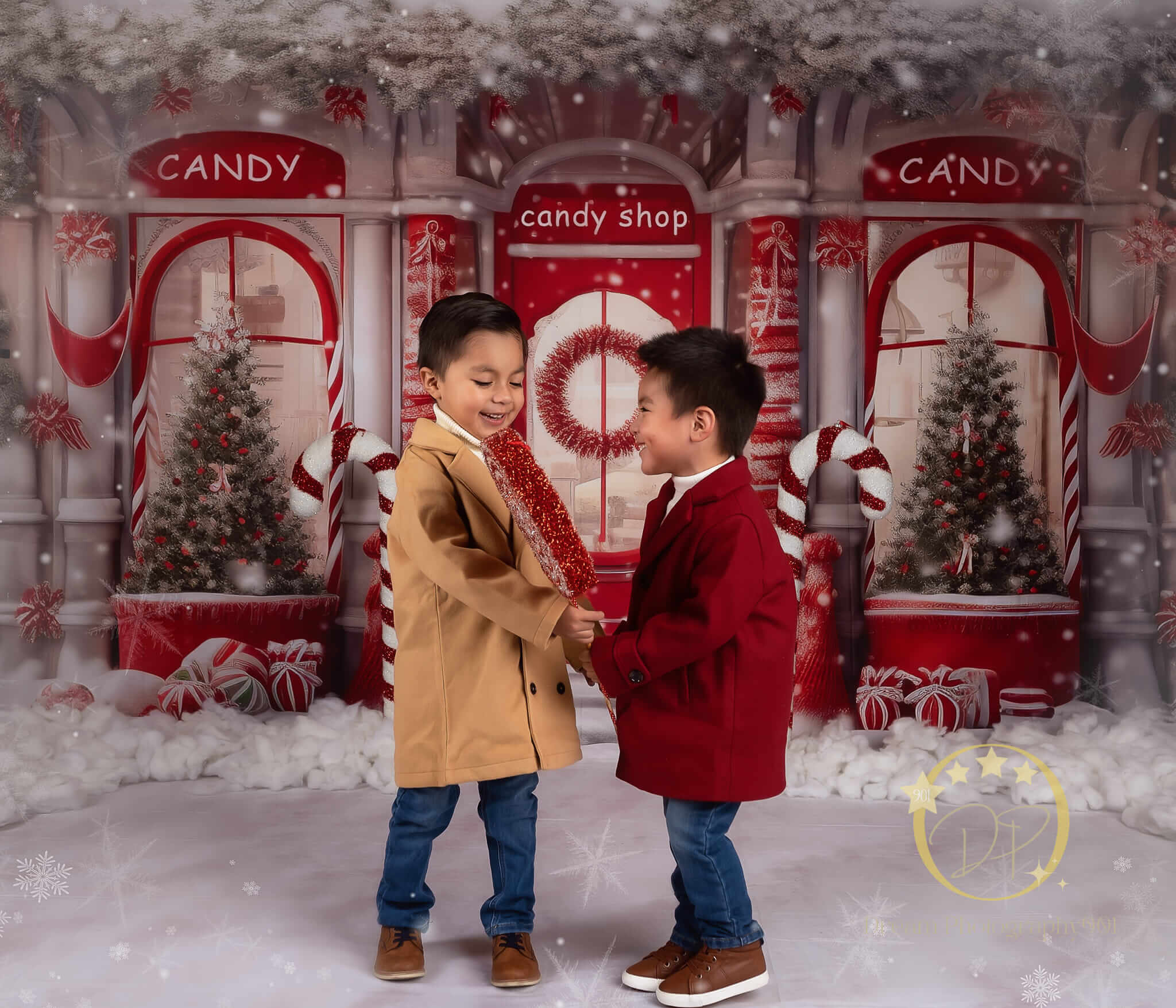 Kate Christmas Red Candy Shop Backdrop Designed by Chain Photography - Kate Backdrop AU