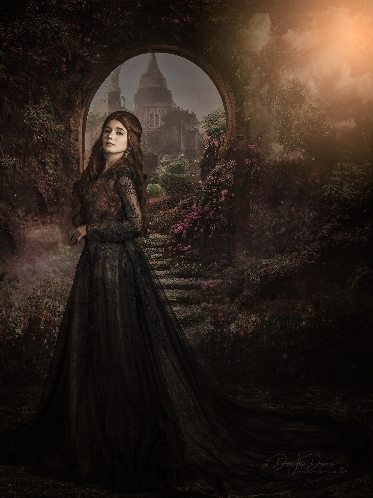 Kate Spring Magic Flower Garden Castle Backdrop for Photography - Kate Backdrop AU