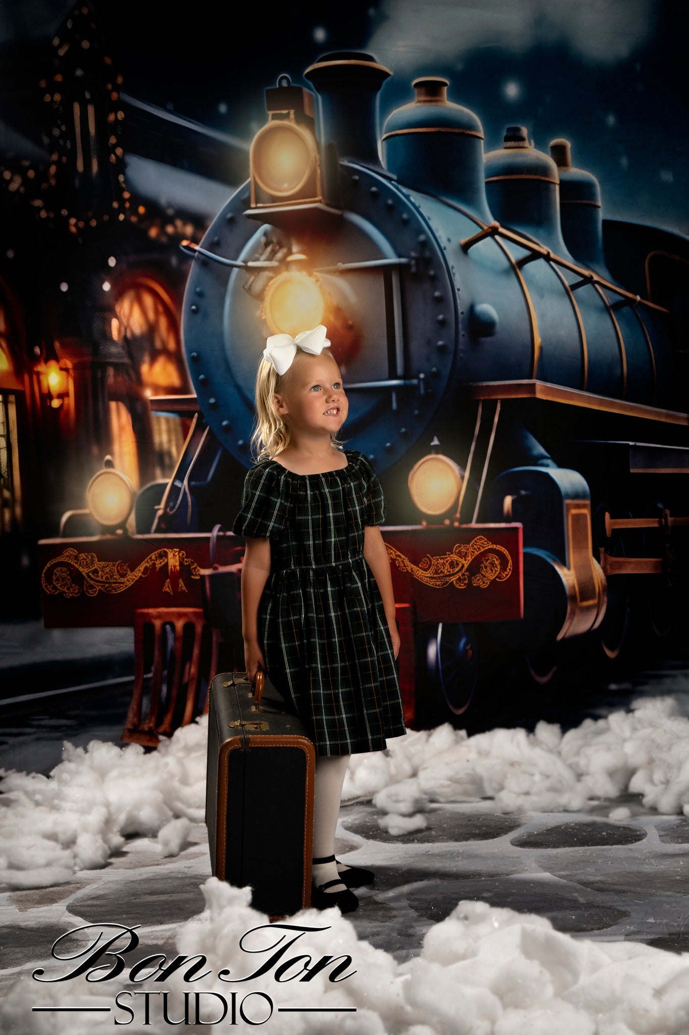 Kate Christmas Winter Train Backdrop for Photography - Kate Backdrop AU