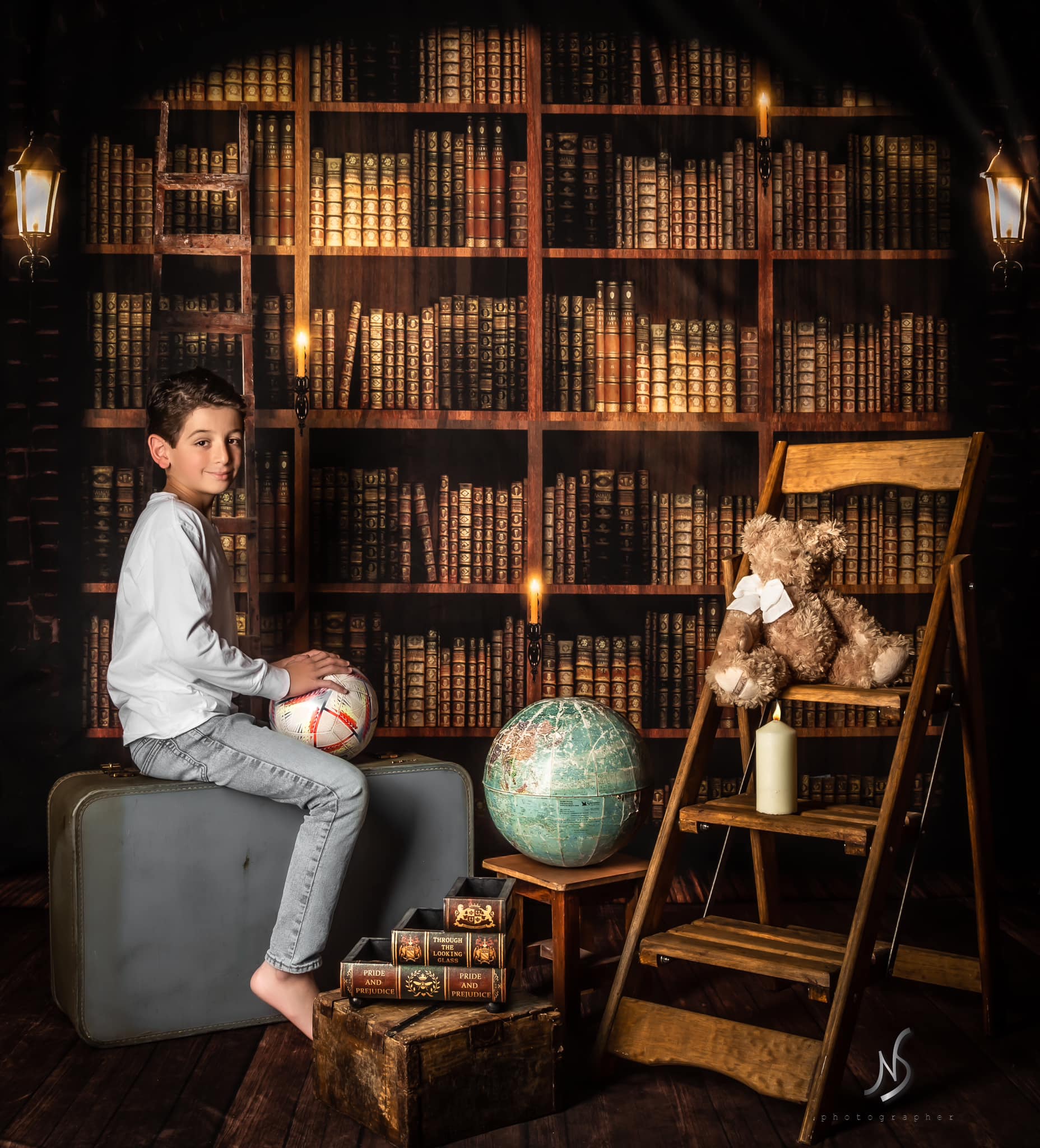 Kate Bookshelf Backdrop Retro for Photography - Kate Backdrop AU