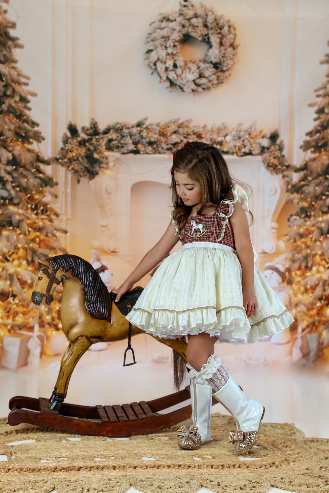 Kate Christmas White Fireplace Backdrop for Photography - Kate Backdrop AU