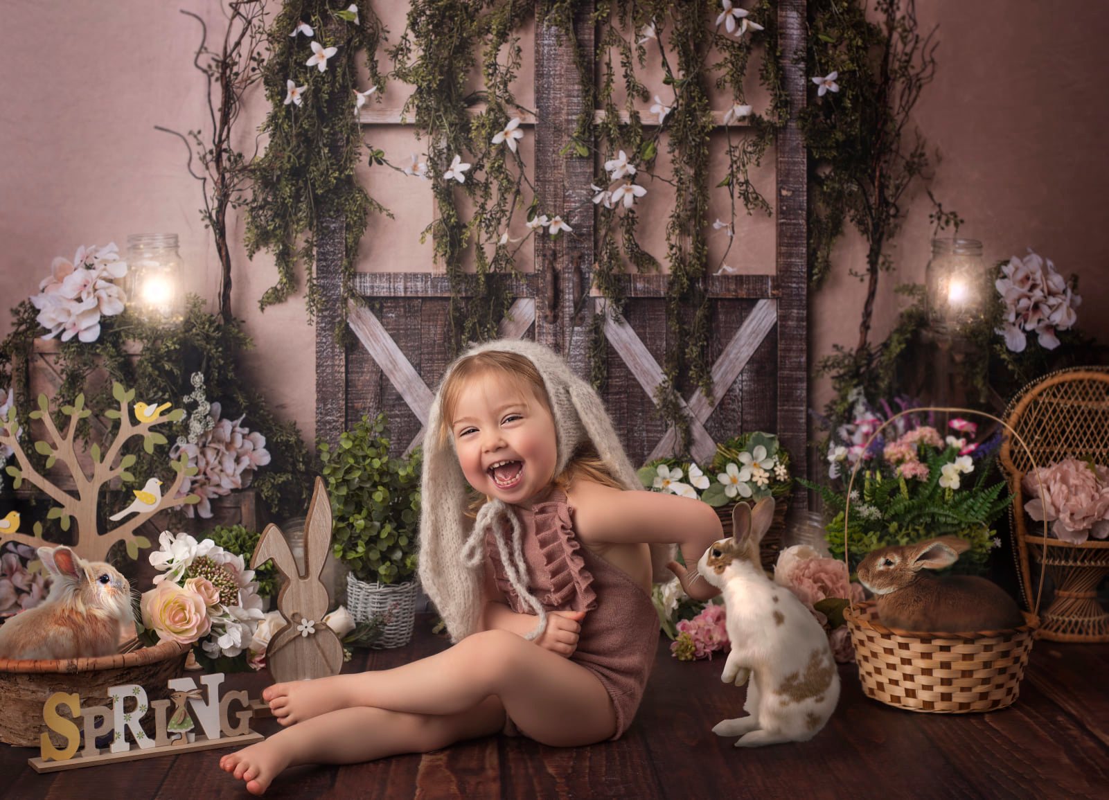 Kate Spring Barn Door Manor Backdrop Designed by Megan Leigh Photography - Kate Backdrop AU
