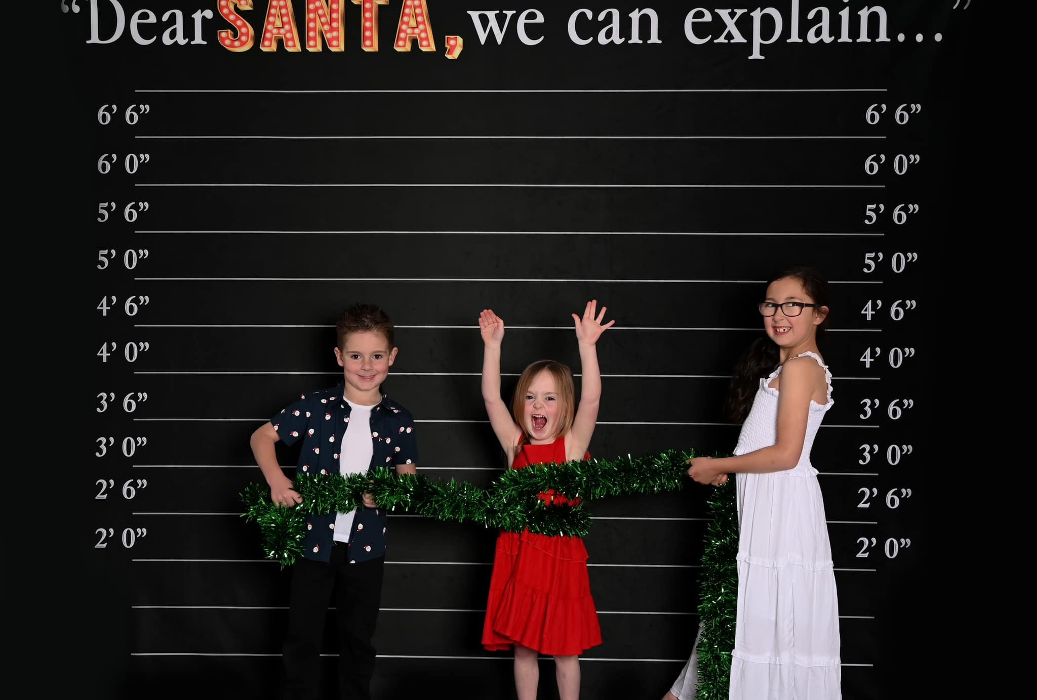Kate Dear Santa Word Backdrop Black Christmas for Photography - Kate Backdrop AU