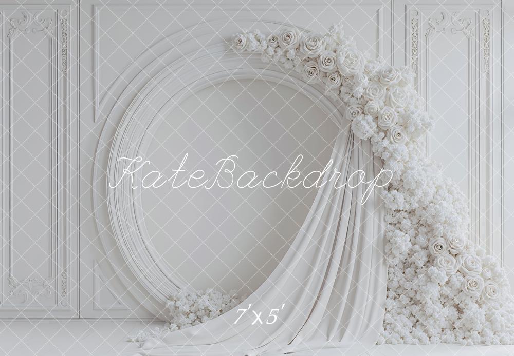 Kate Flower White Roses Drapes Backdrop Designed by Mini MakeBelieve