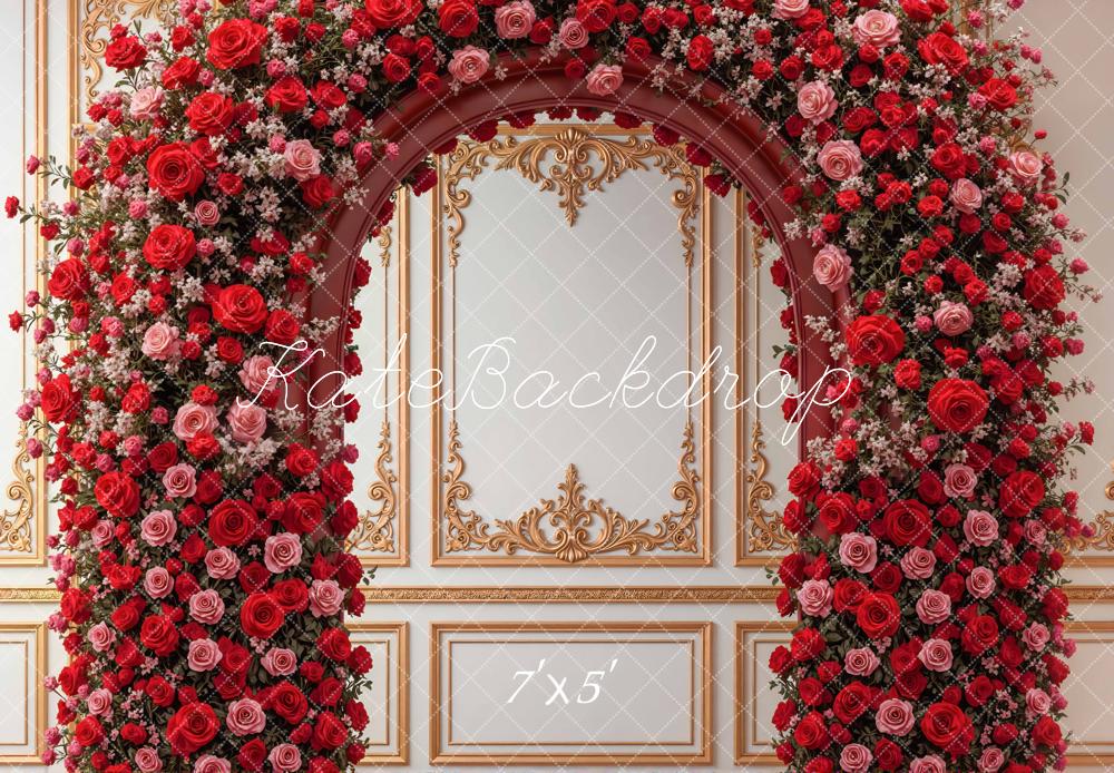 Kate Flower Arch Roses Wall Backdrop Designed by Mini MakeBelieve
