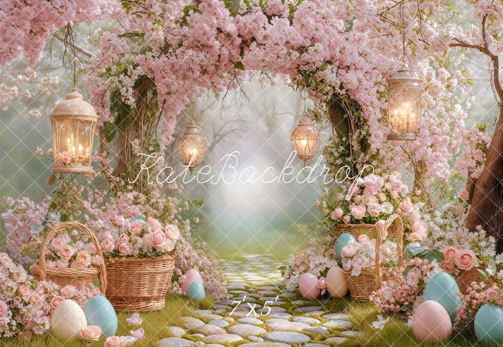 Kate Easter Bunny Flower Arch Eggs Backdrop Designed by Emetselch