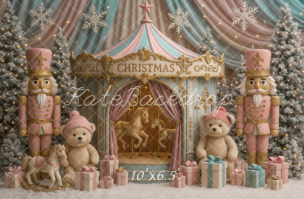 Kate Christmas Carousel Nutcracker Backdrop Designed by Ashley Paul