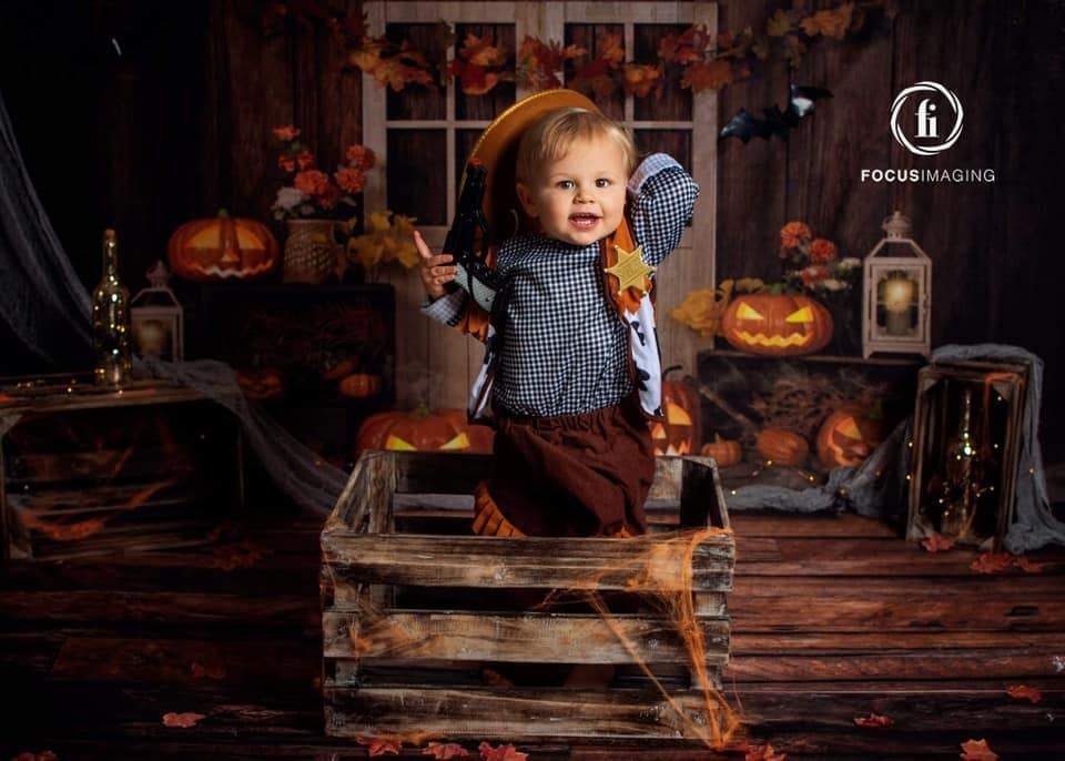 Kate Autumn/Thanksgiving Pumpkins Lights Backdrop Designed by Jia Chan Photography - Kate Backdrop AU