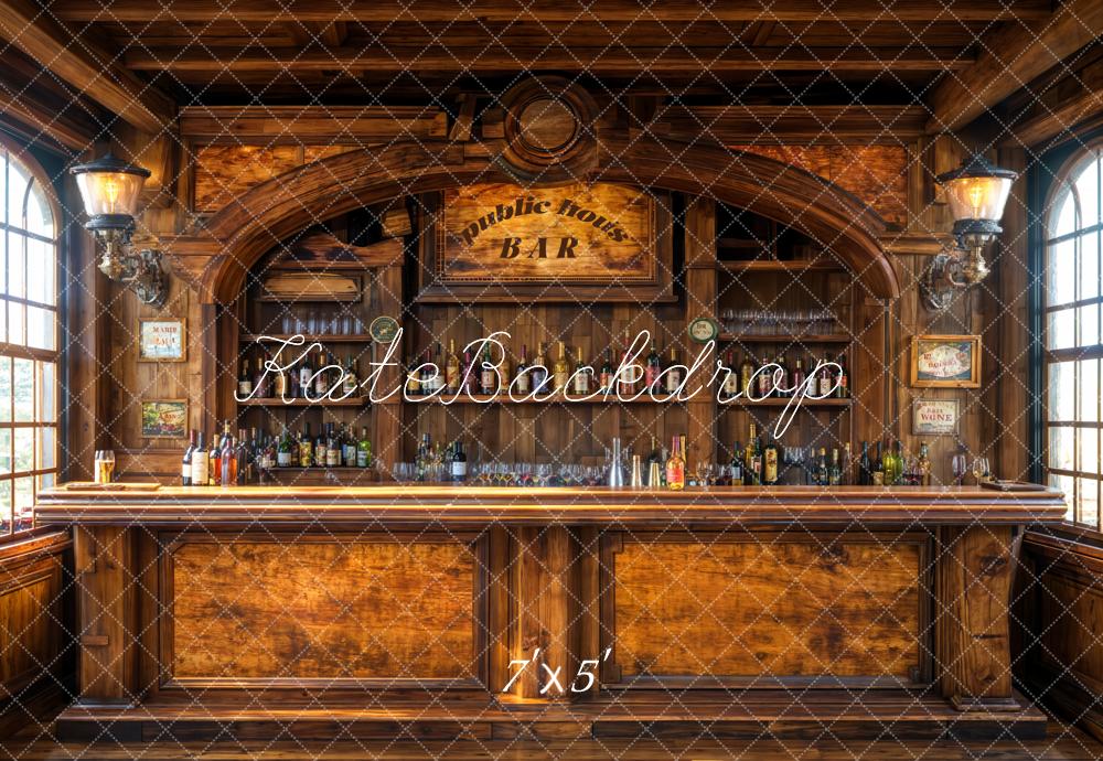 AUSALE Kate Vintage Pub Bar Counter Wood Backdrop Designed by Emetselch