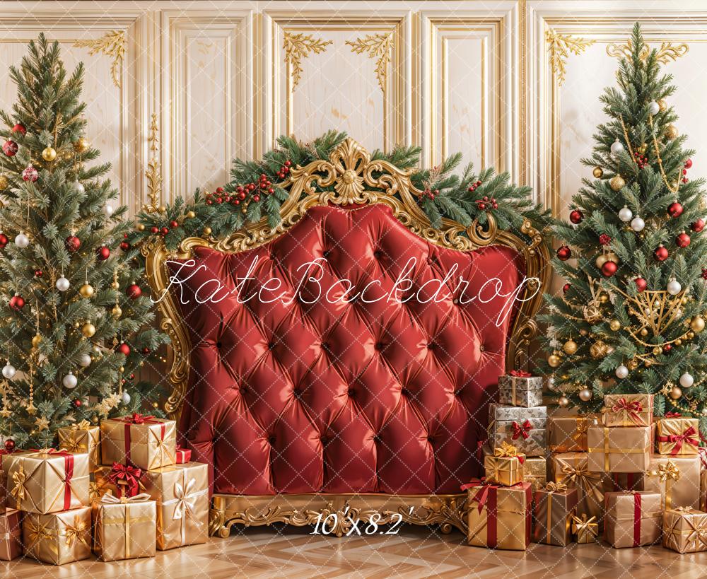 Kate Christmas Red Headboard Presents Backdrop Designed by Emetselch