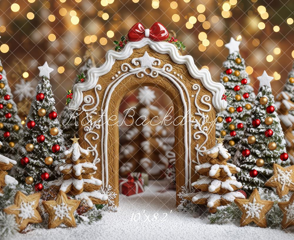 Kate Christmas Gingerbread Arch Cookie Trees Backdrop Designed by Mini MakeBelieve - Kate Backdrop AU