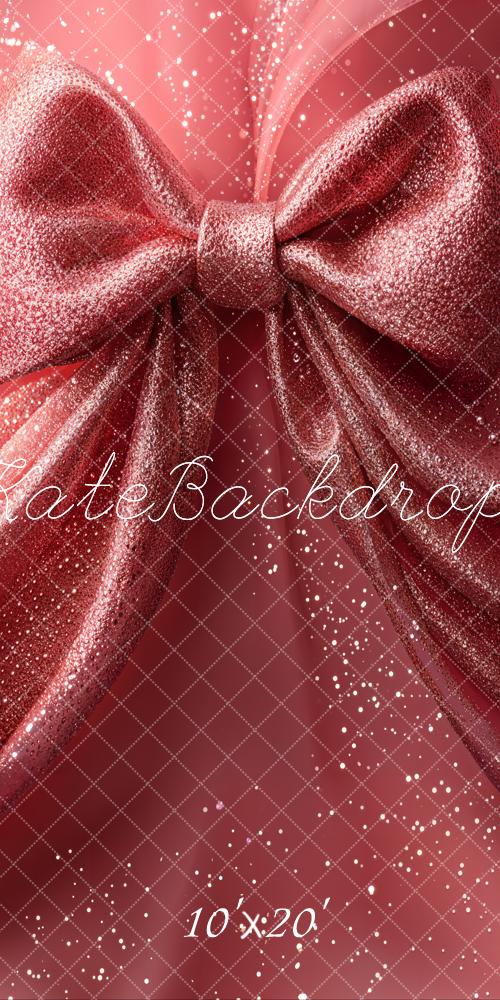 Kate Pink Glitter Bow Backdrop Designed by Emetselch