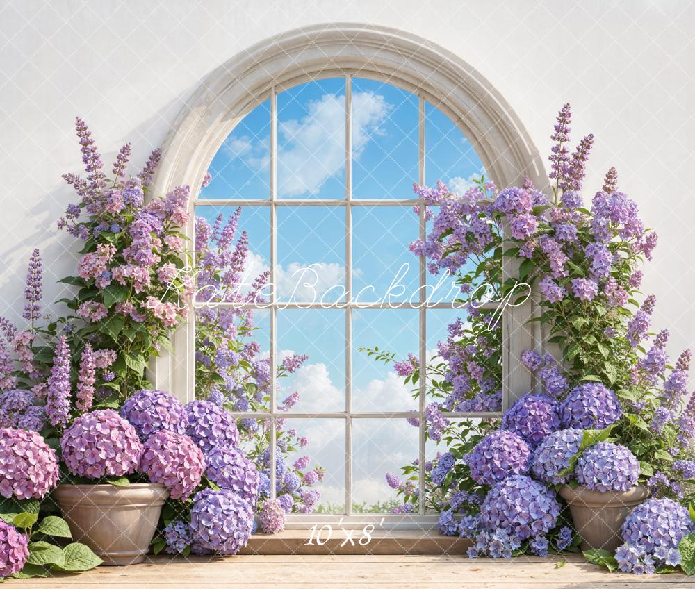 Lightning Deal Kate Flower Arch Window Blue Sky Fleece Backdrop Designed by Emetselch