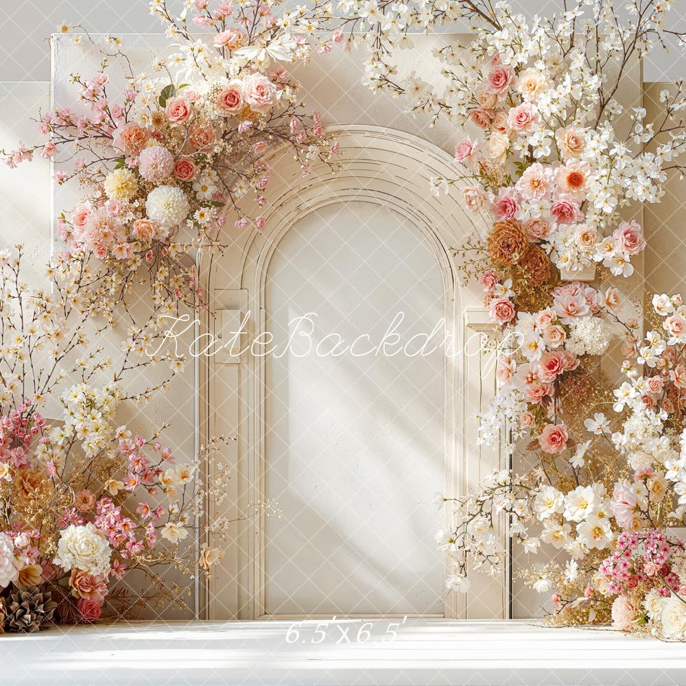 Kate Spring Flower Arch Cream Floral Backdrop Designed by Emetselch