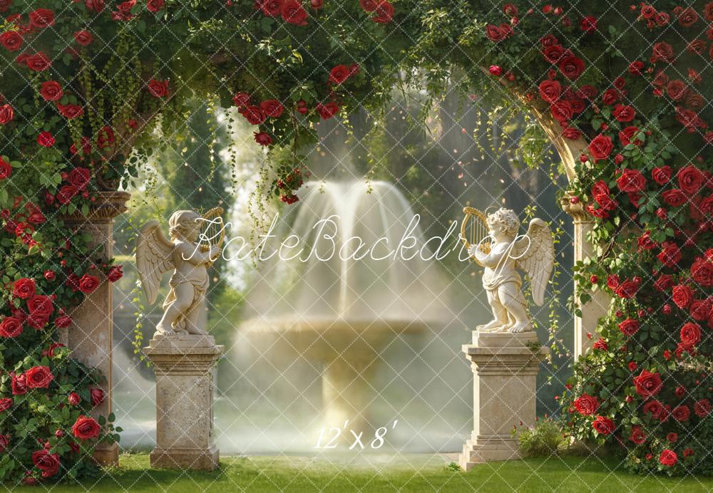 Kate Garden Arch Cherub Fountain Backdrop Designed by Emetselch