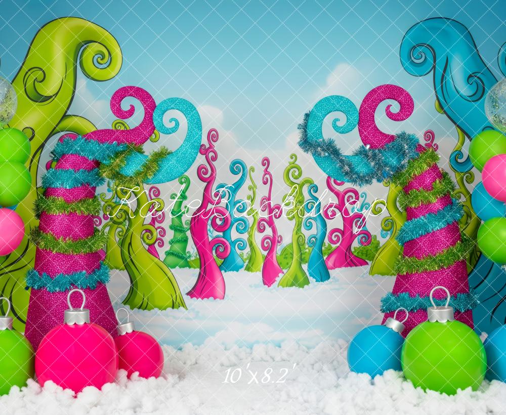Kate Christmas Whimsical Trees Balloons Backdrop Designed by Patty Roberts