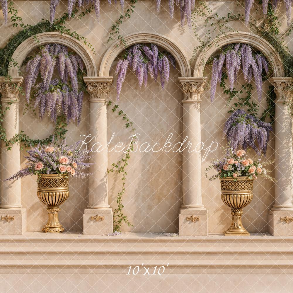 Kate Classical Arches Wisteria Vines Backdrop Designed by Emetselch