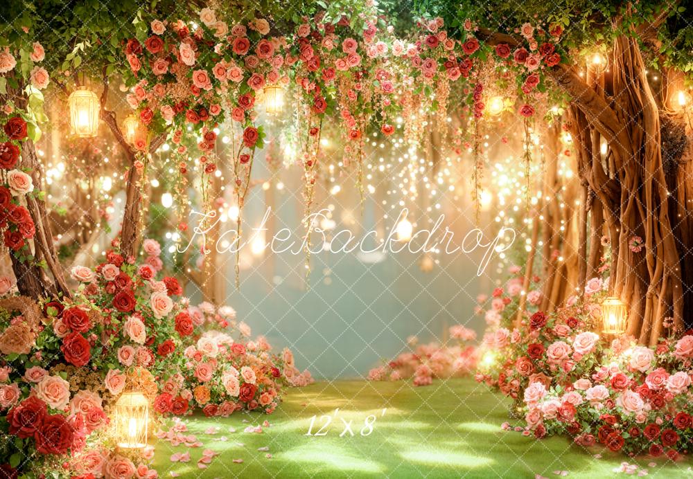 Kate Fairy Fantasy Flower Spring Fleece Backdrop Designed by Emetselch