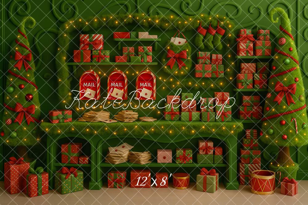 Kate Green Christmas Gifts Mailbox Backdrop Designed by Ashley Paul