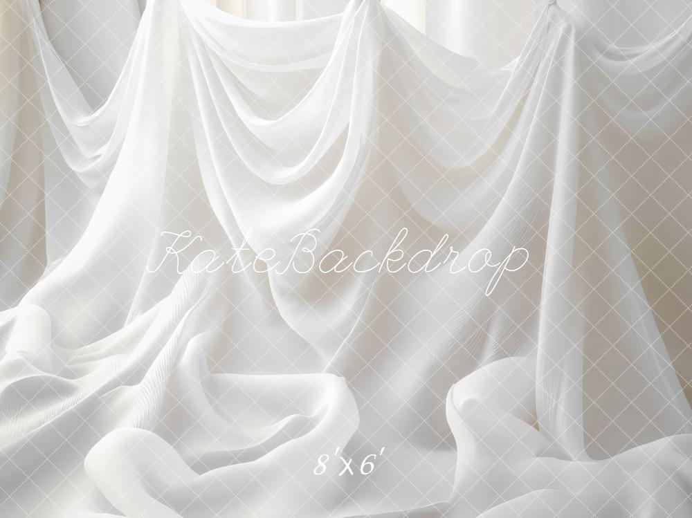 Kate White Draped Fabric Layers Backdrop Designed by Mini MakeBelieve