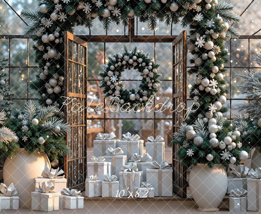 Kate Christmas Wreath Presents Backdrop Designed by Mini MakeBelieve