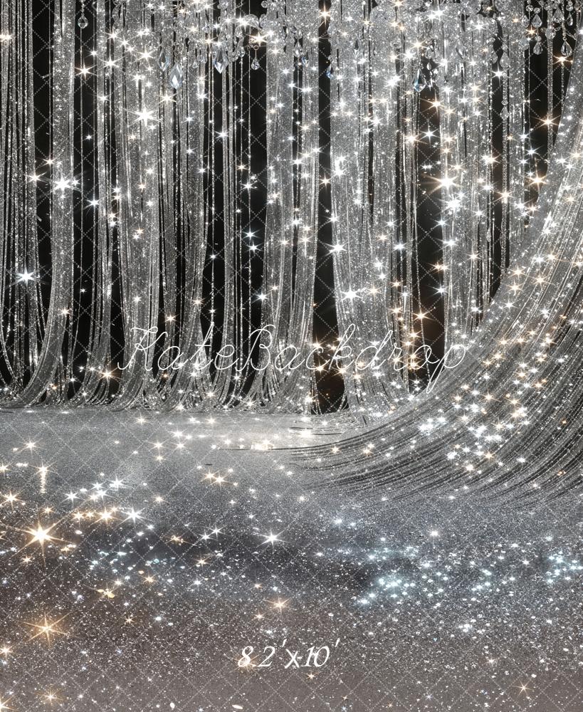 Kate Silver Curtains Sparkle Backdrop Designed by Chain