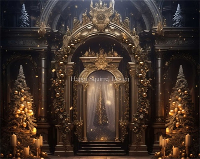 Kate Christmas Ornate Archway Backdrop Designed by Happy Squirrel Design