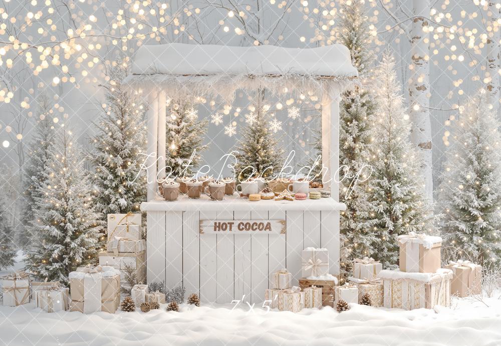 Kate Winter Hot Cocoa Stand Bokeh Backdrop Designed by Emetselch