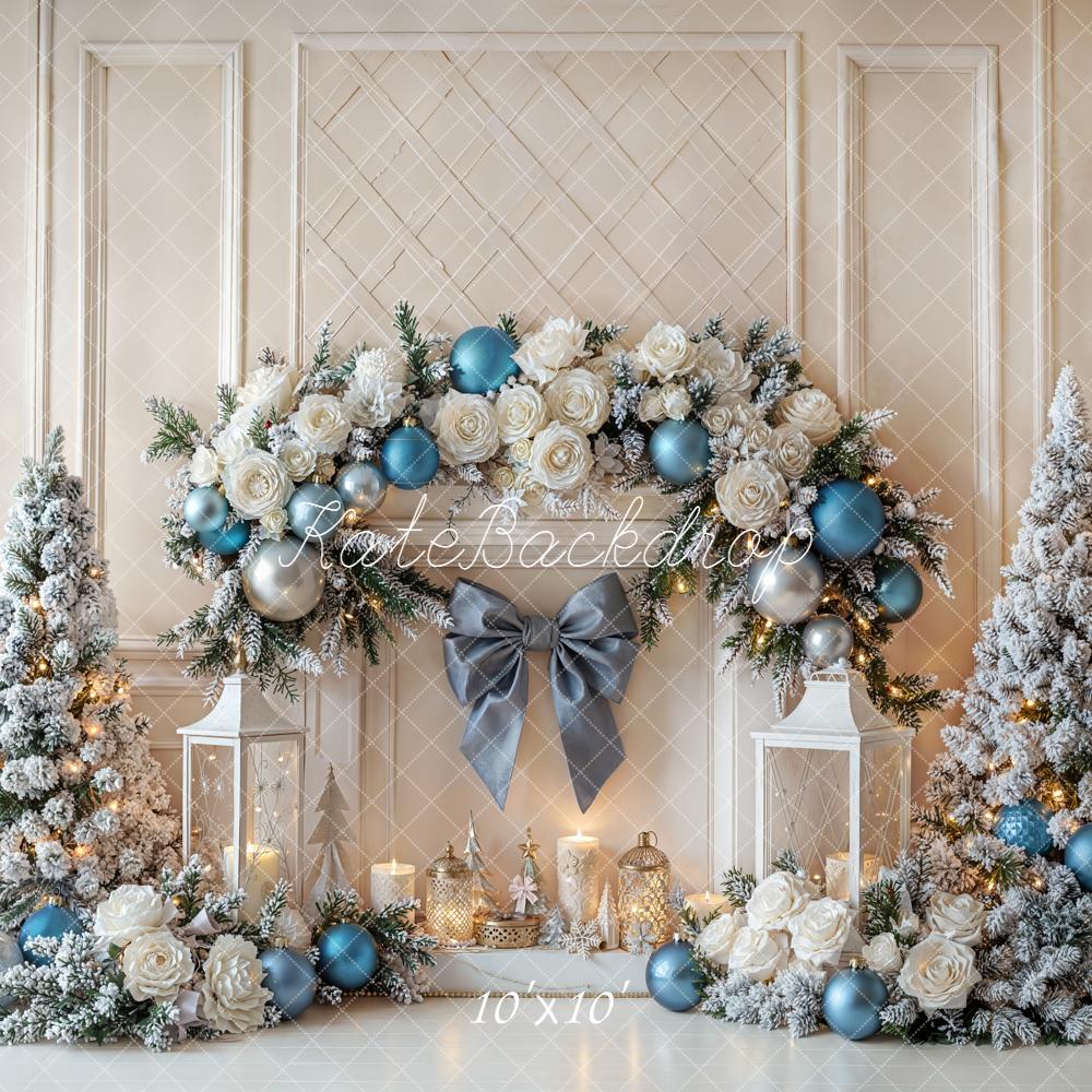 Kate Christmas Trees Bow Backdrop Designed by Emetselch - Kate Backdrop AU