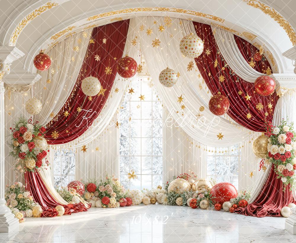 Kate Christmas Curtains Baubles Arch Backdrop Designed by Emetselch