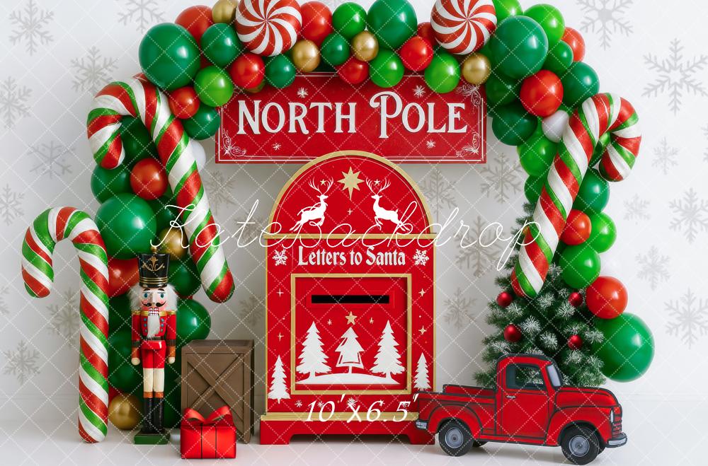 Kate Christmas North Pole Candy Canes Backdrop Designed by Mini MakeBelieve