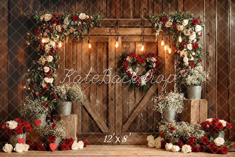 Kate Wedding Flower Arch Barn Door Backdrop Designed by Emetselch