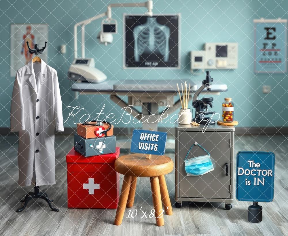 Kate Doctor Office Backdrop Examination Room Medical Supplies Designed by Laura Bybee - Kate Backdrop AU