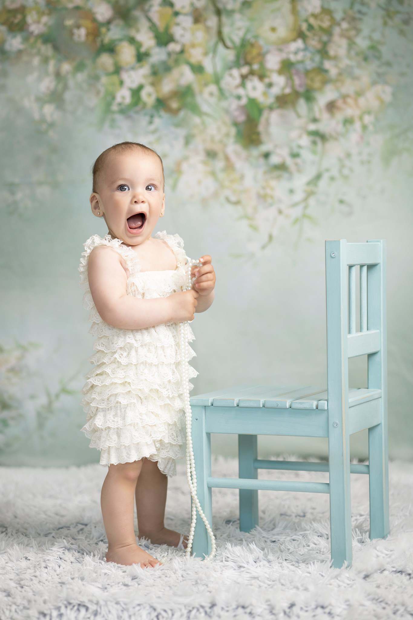 Kate Painting Like Green Spring Flowers Backdrop printed Background - Kate Backdrop AU