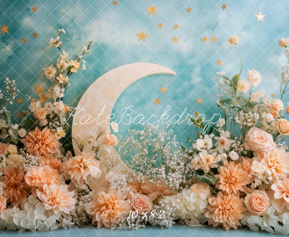 Kate Crescent Moon Flowers Backdrop Designed by Patty Roberts - Kate Backdrop AU