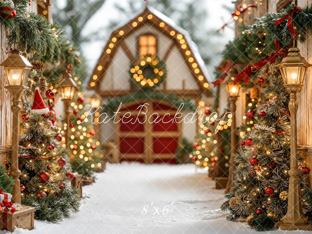 Kate Village Christmas Trees Backdrop Designed by Emetselch - Kate Backdrop AU