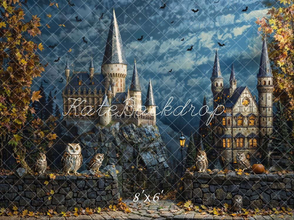 Kate Castle Owls Bats Autumn Backdrop Designed by Chain