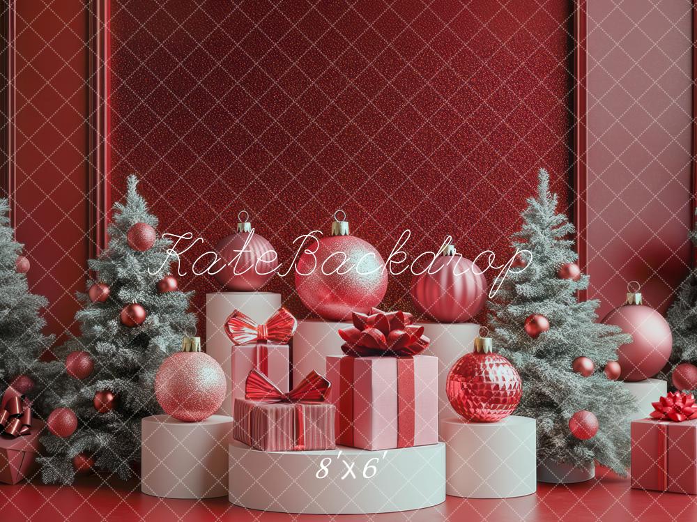 Kate Christmas Trees Gifts Ornaments Backdrop Designed by Mini MakeBelieve - Kate Backdrop AU