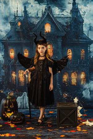 Kate Halloween Haunted House Ghosts Backdrop Designed by Emetselch