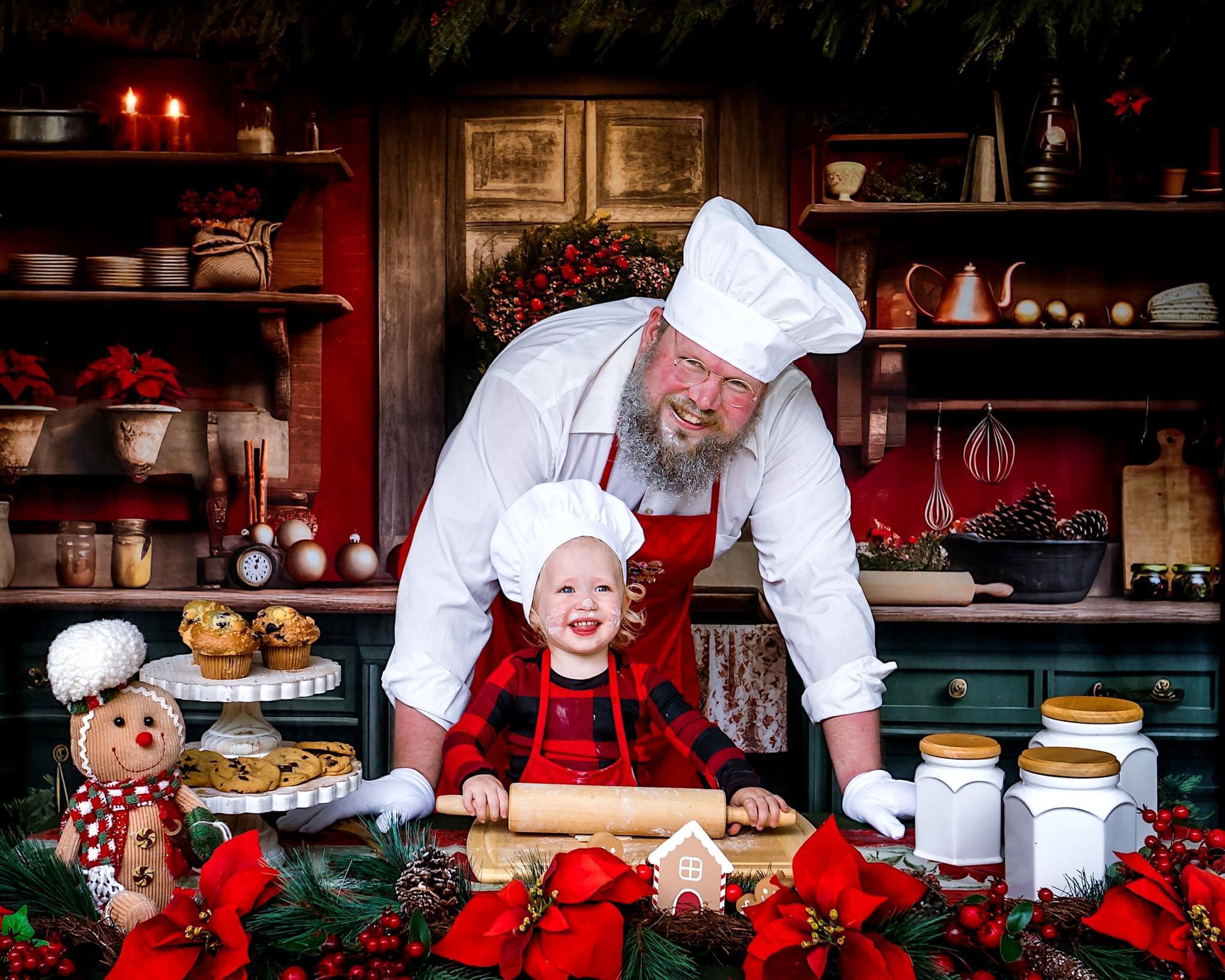 Kate Christmas Kitchen Backdrop Designed by Mandy Ringe Photography - Kate Backdrop AU