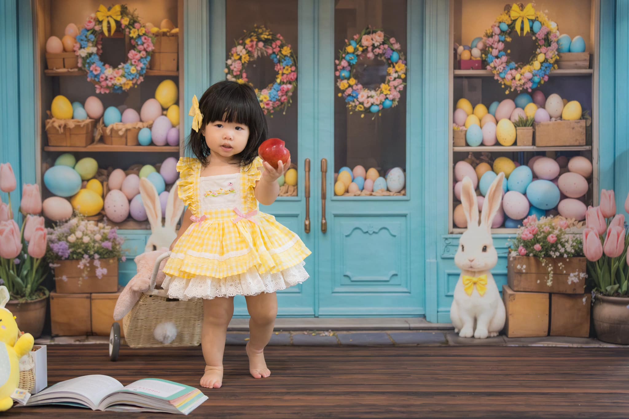 Kate Easter Bunny Floral Eggs Shop Backdrop Designed by Emetselch - Kate Backdrop AU