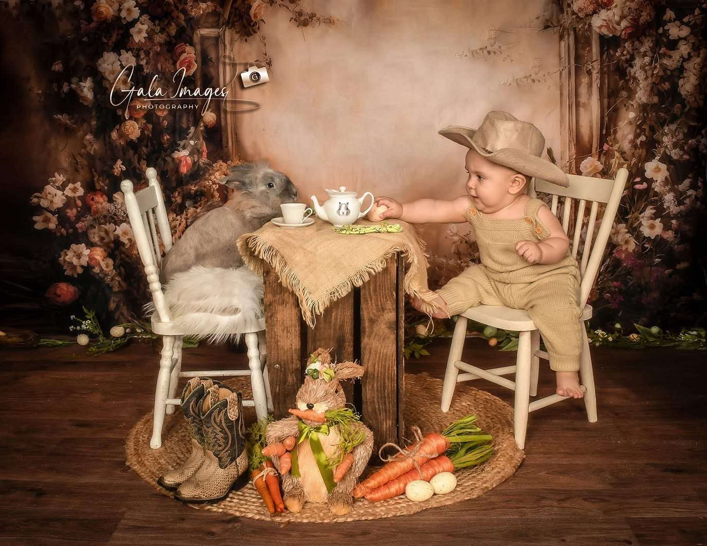 Kate Sunny Beige Flower Wall Spring Backdrop Designed by Emetselch - Kate Backdrop AU