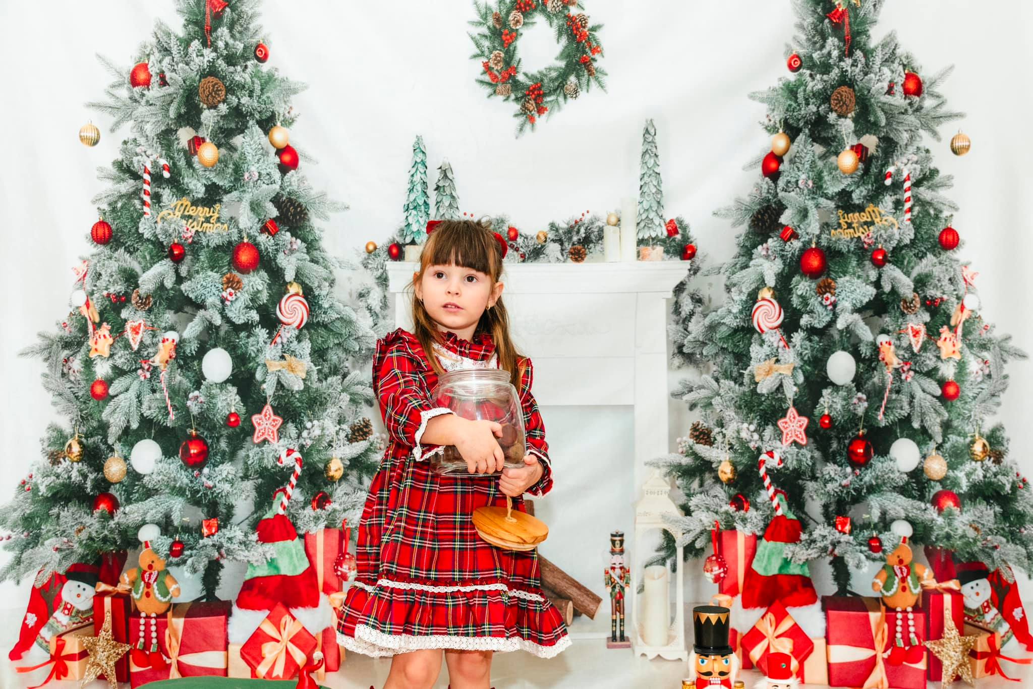 Kate White Fireplace Backdrop Christmas Tree Designed by Emetselch - Kate Backdrop AU