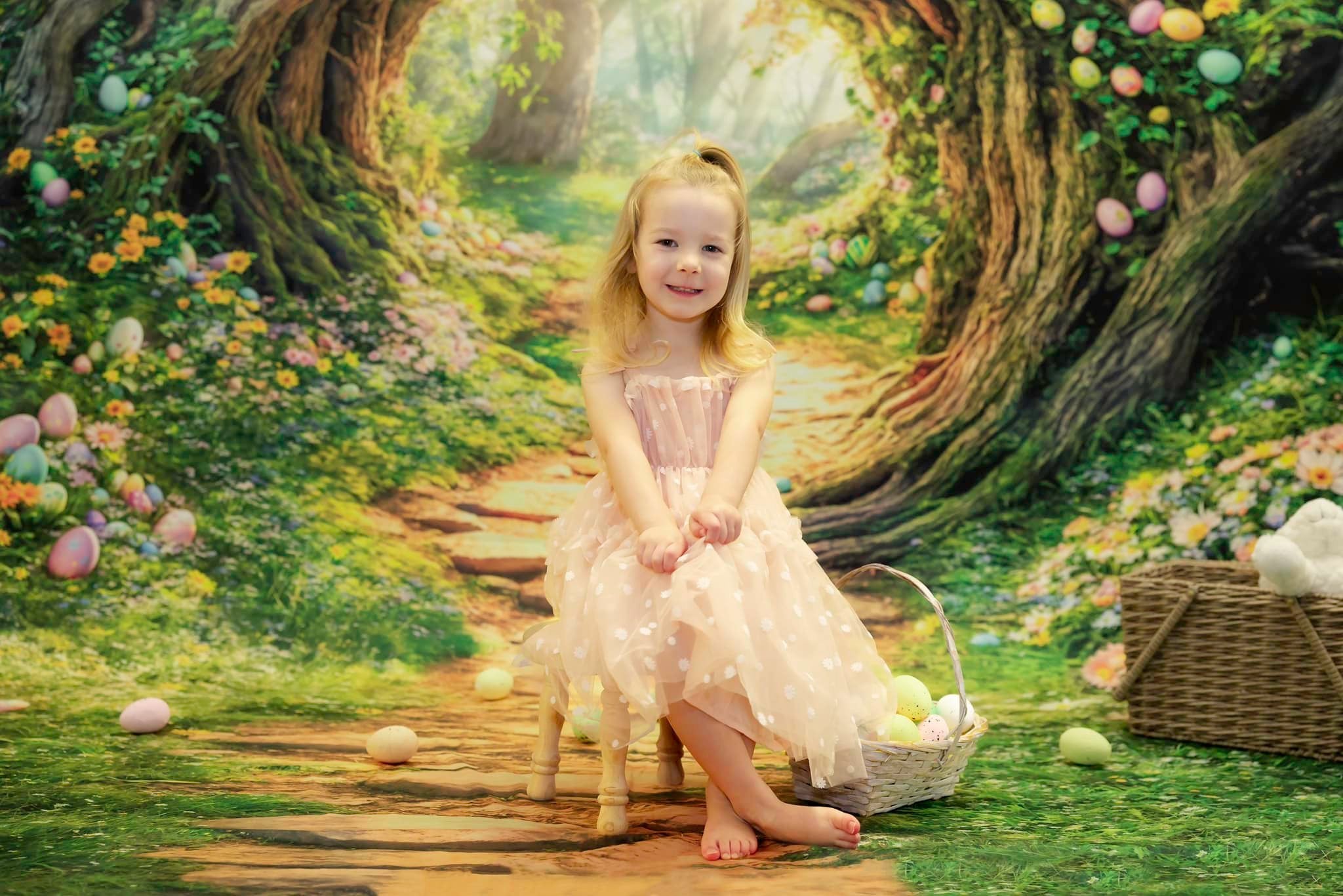 Kate Sweep Easter Forest Tree Arch Path Backdrop Designed by Emetselch - Kate Backdrop AU