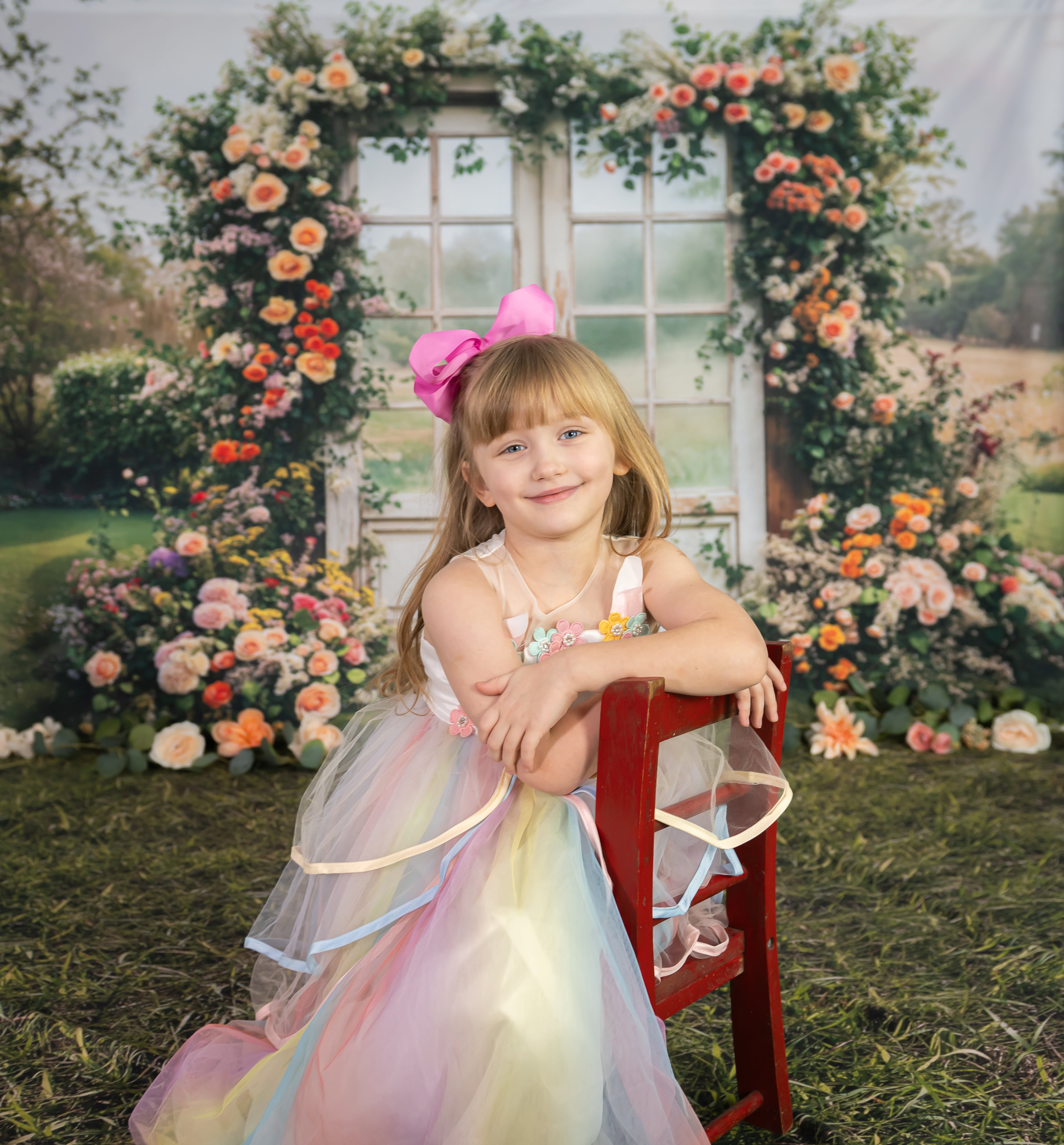 Kate Spring Flower Vintage Door Backdrop Designed by Emetselch - Kate Backdrop AU