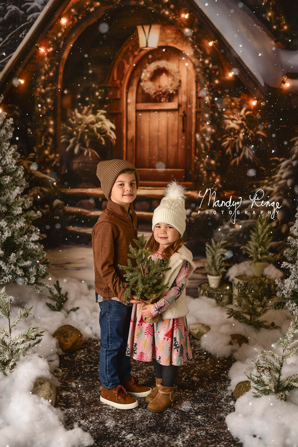 Kate Christmas Wooden House Backdrop Designed by Chain Photography - Kate Backdrop AU