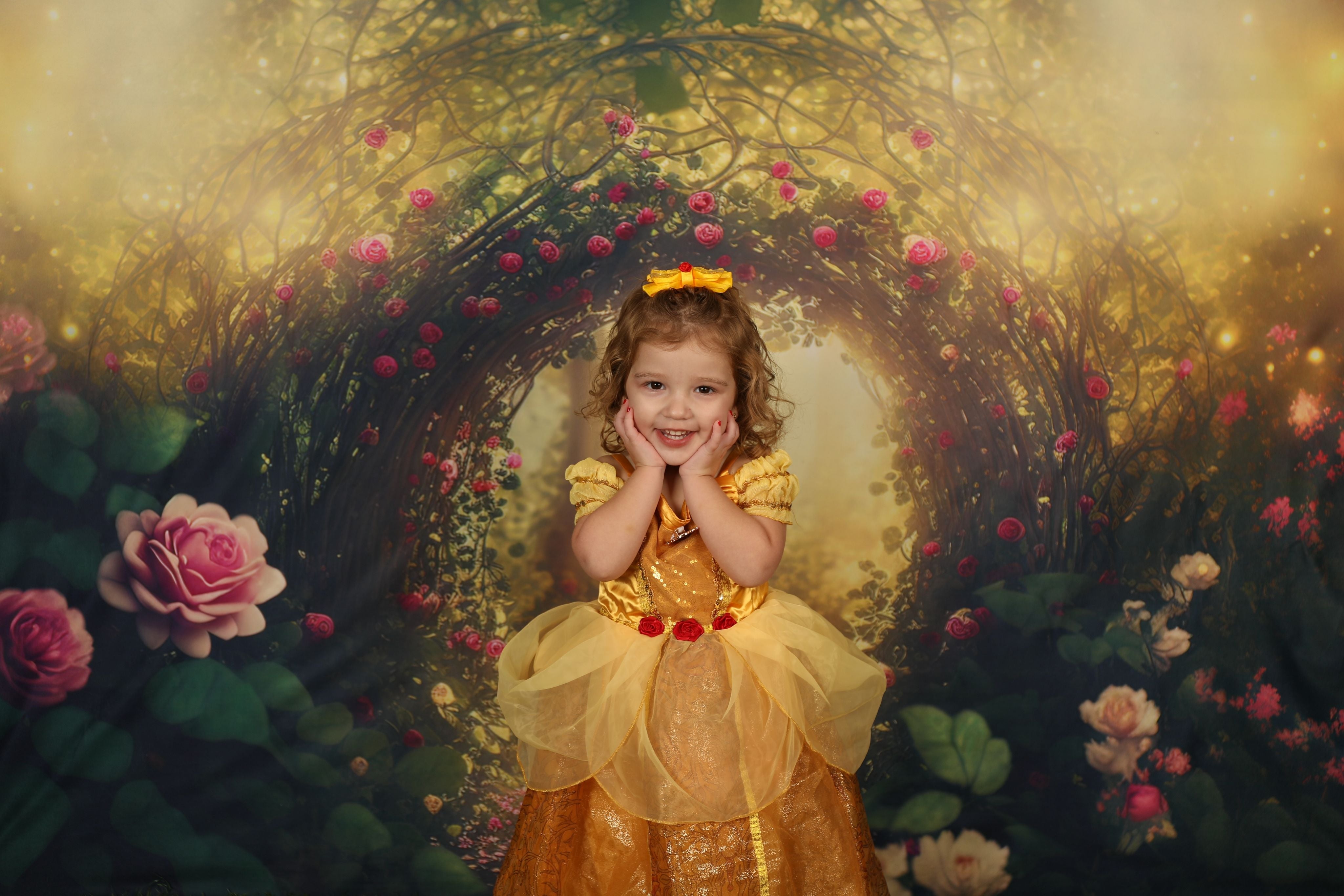 Kate Painterly Fine Art Enchanted Forest with Roses Backdrop Designed by Mini MakeBelieve - Kate Backdrop AU