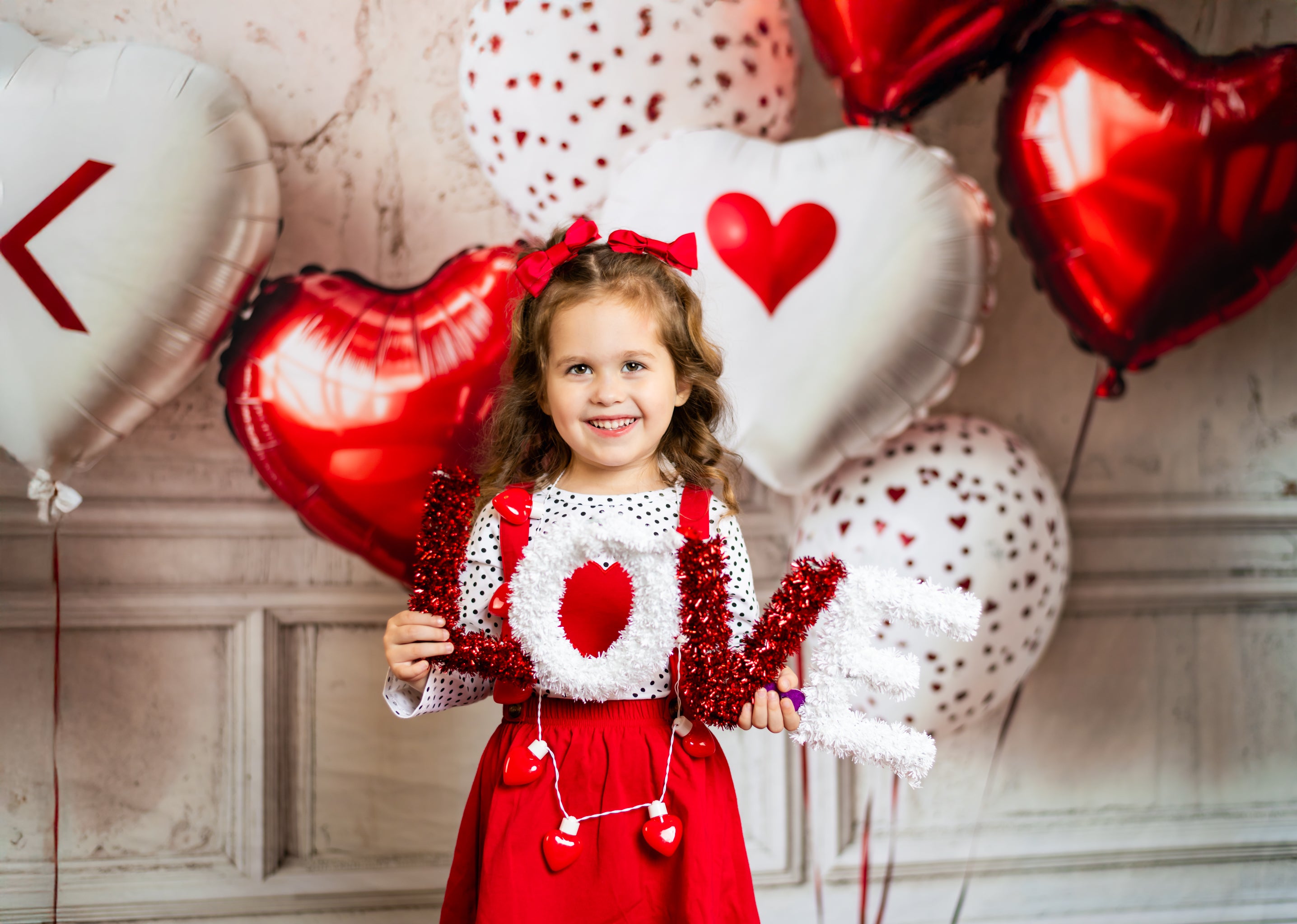 Kate Valentine Heart Balloon Wall Backdrop Designed by Emetselch - Kate Backdrop AU